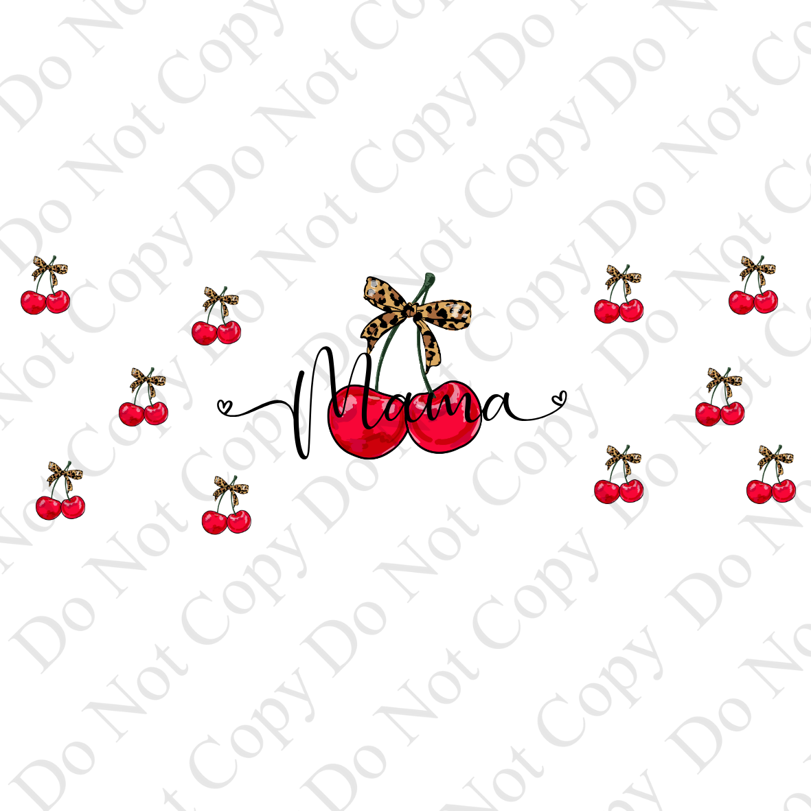 20oz tumbler -mama leopard cherries design 2