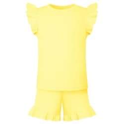 Girls summer Anglaise frill shorts and tee sets
