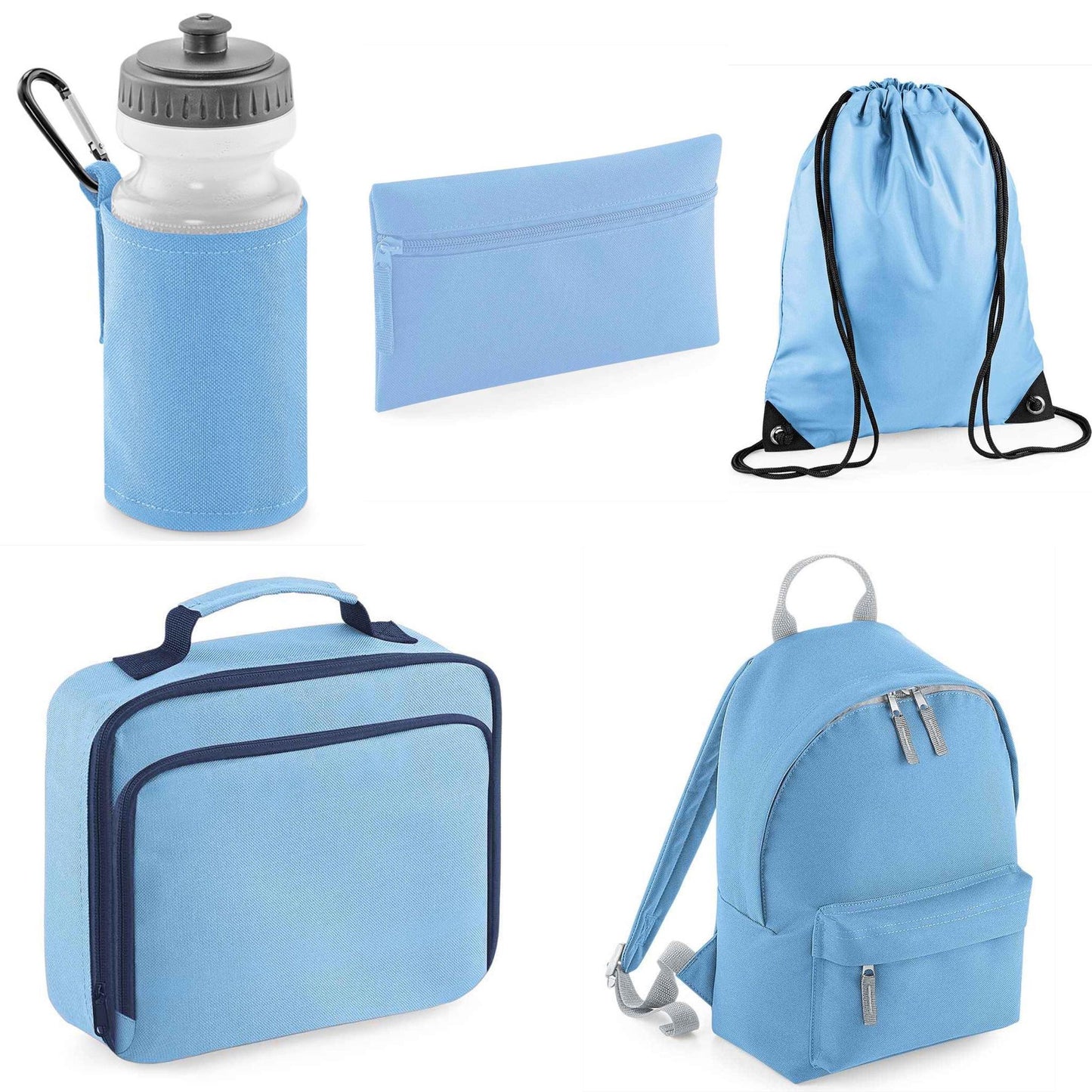 6 piece back to school bag set! Comes with matching personalised/customised with a print of your choice!