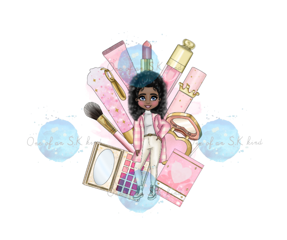 Makeup dolly satin pyjamas kids/adults