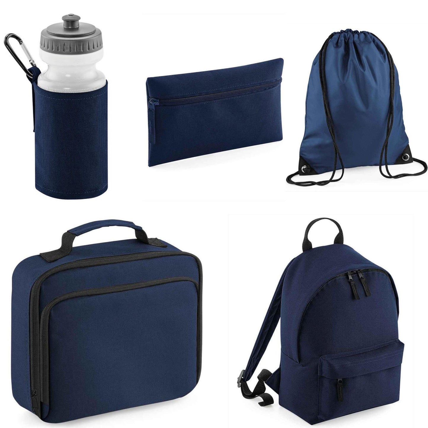 6 piece back to school bag set! Comes with matching personalised/customised with a print of your choice!
