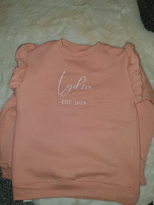 Personalized frill sweatshirt