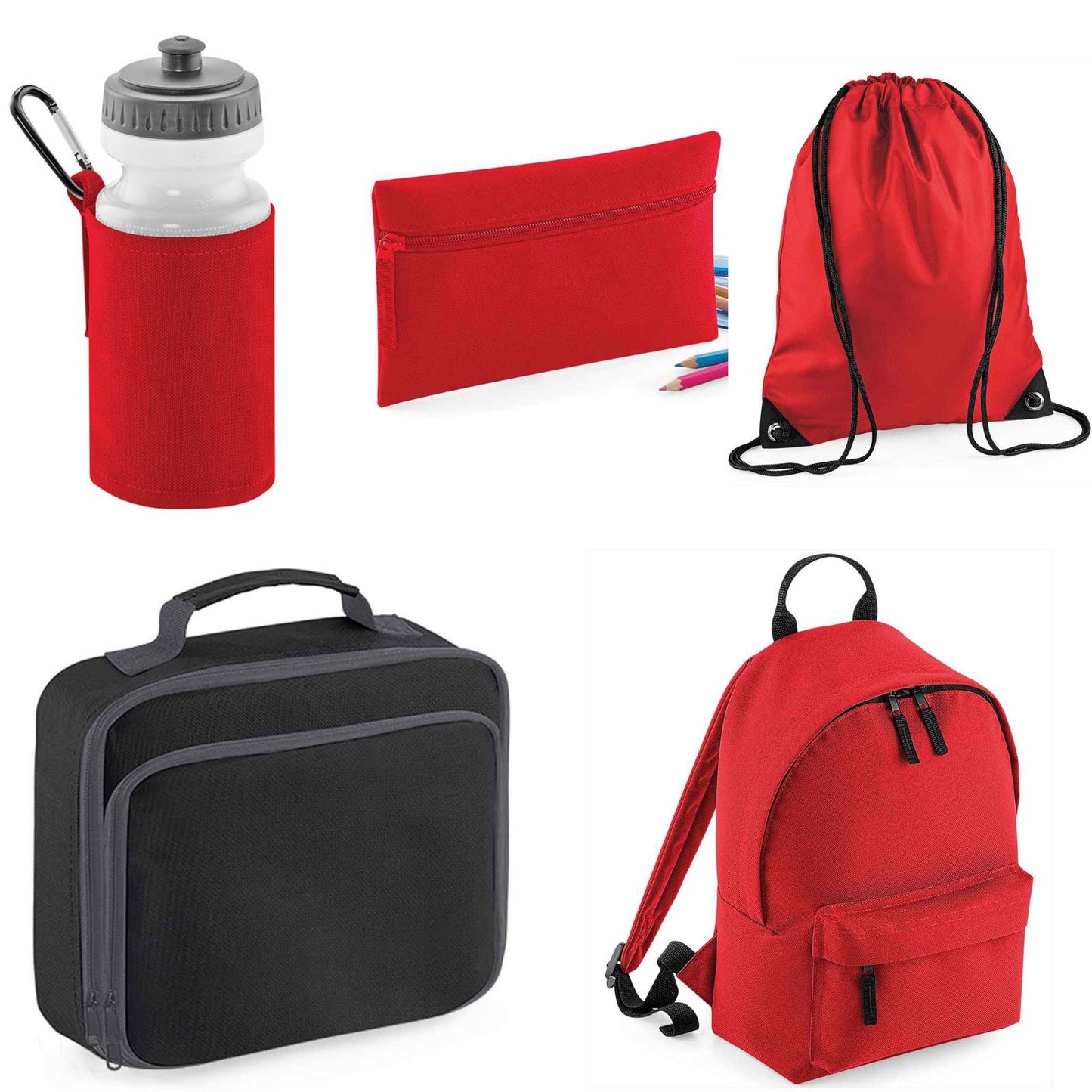 6 piece back to school bag set! Comes with matching personalised/customised with a print of your choice!