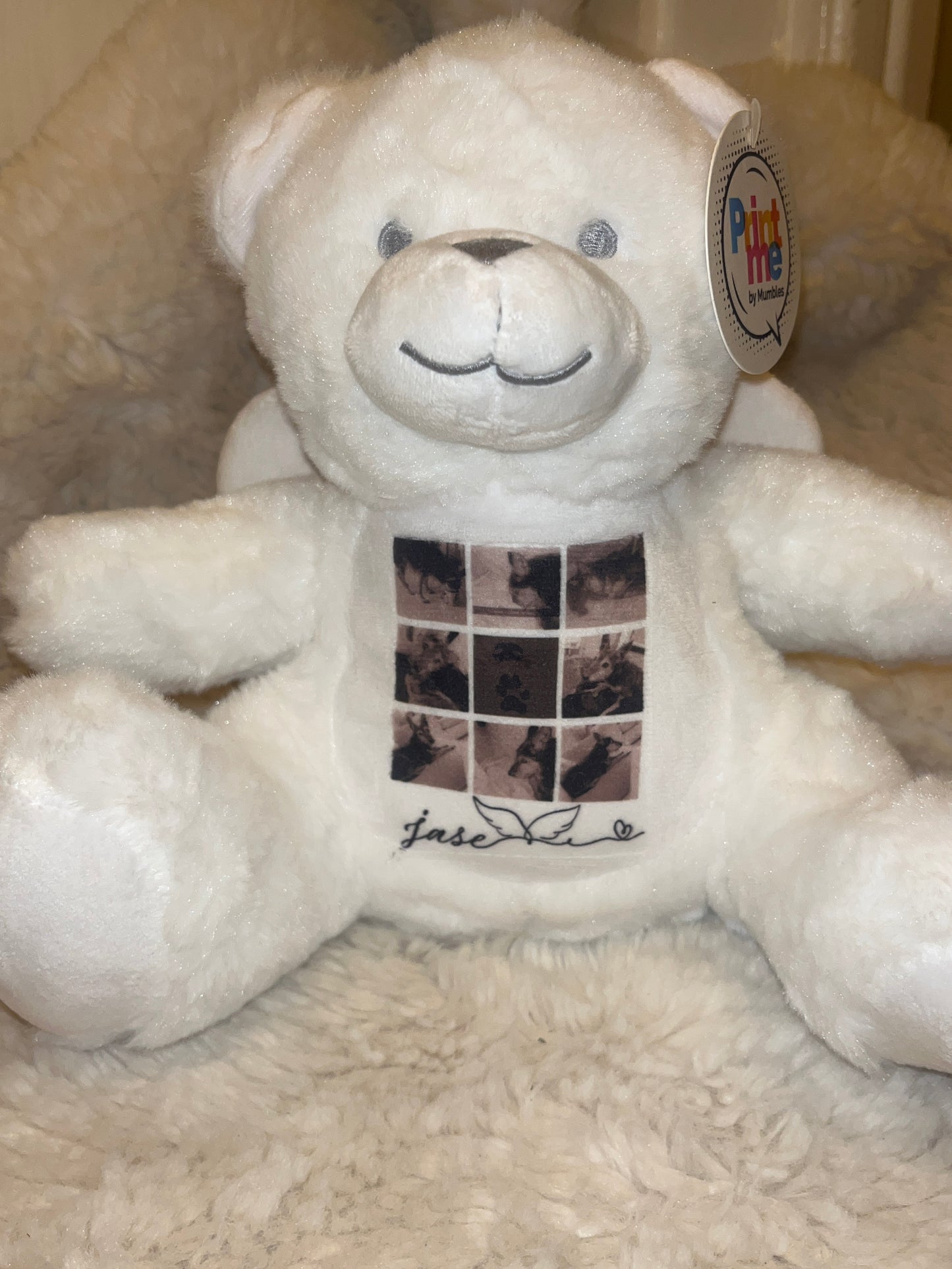 Angel wing remembrance bears- custom photo printed.