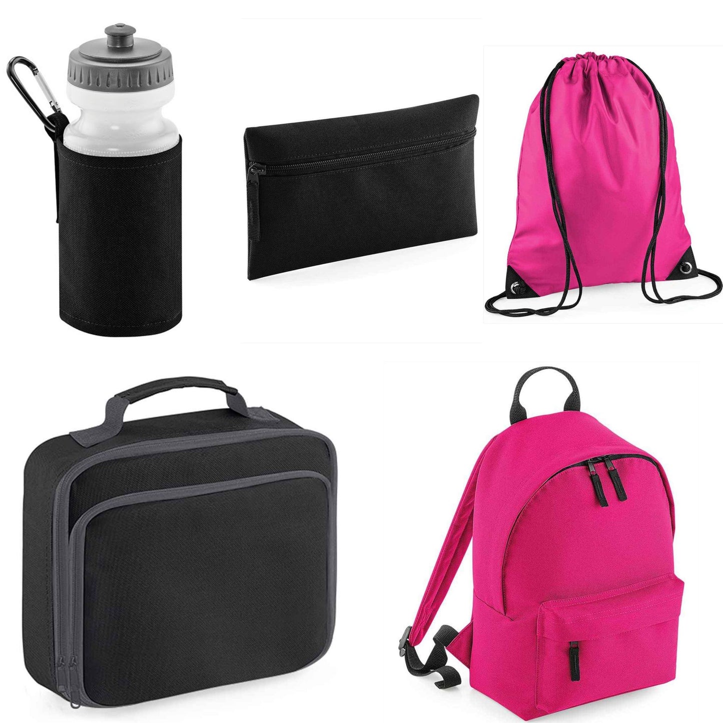 6 piece back to school bag set! Comes with matching personalised/customised with a print of your choice!