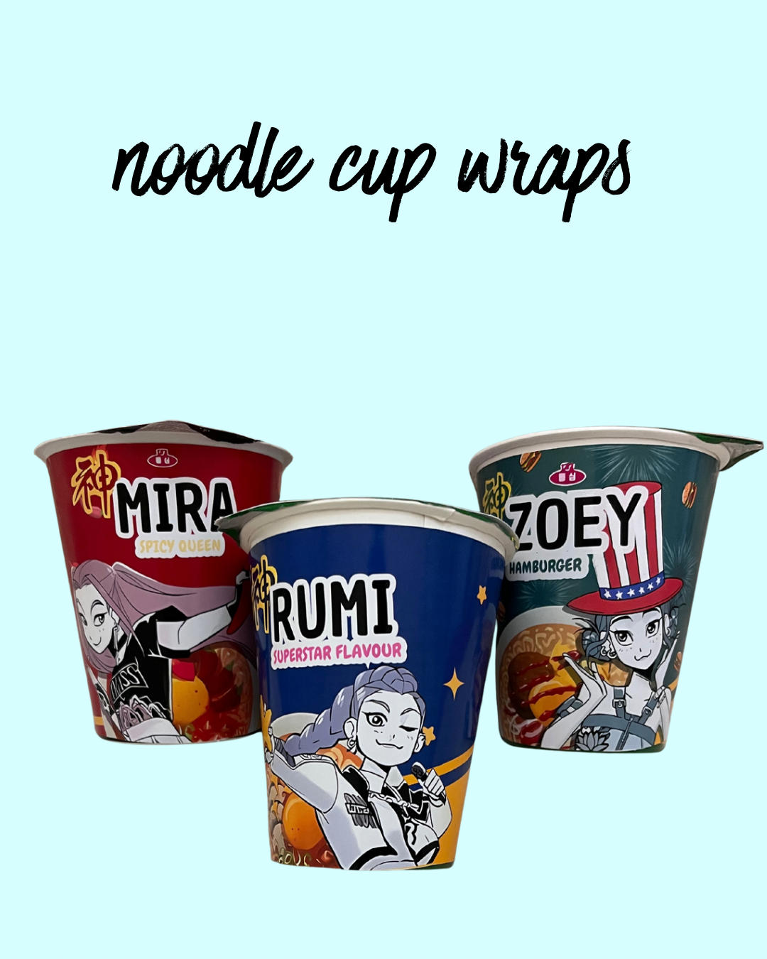 Noodle wraps and lids