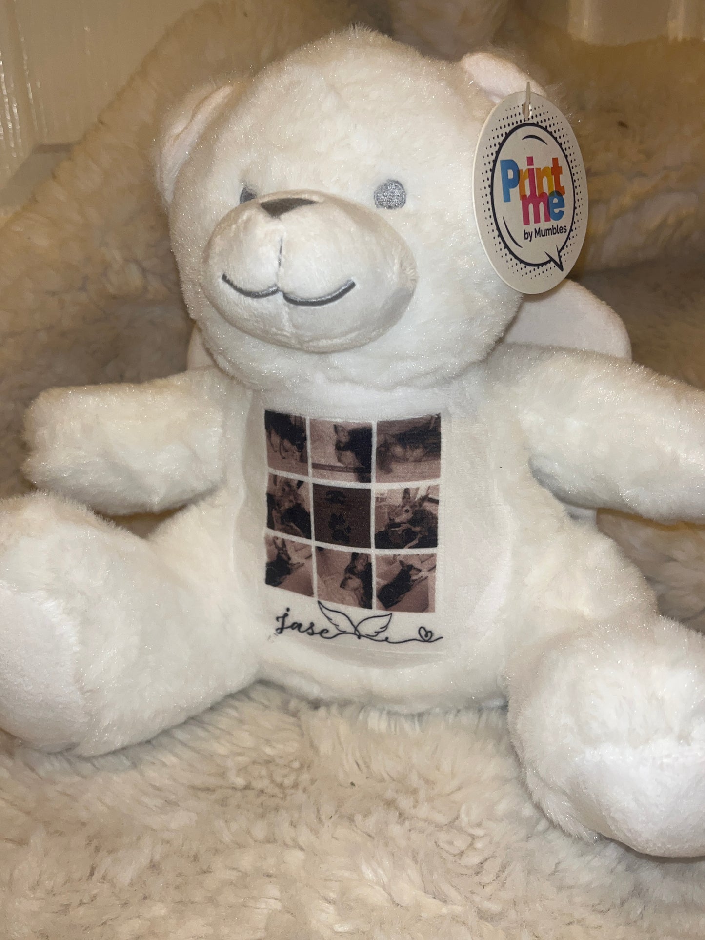 Angel wing remembrance bears- custom photo printed.