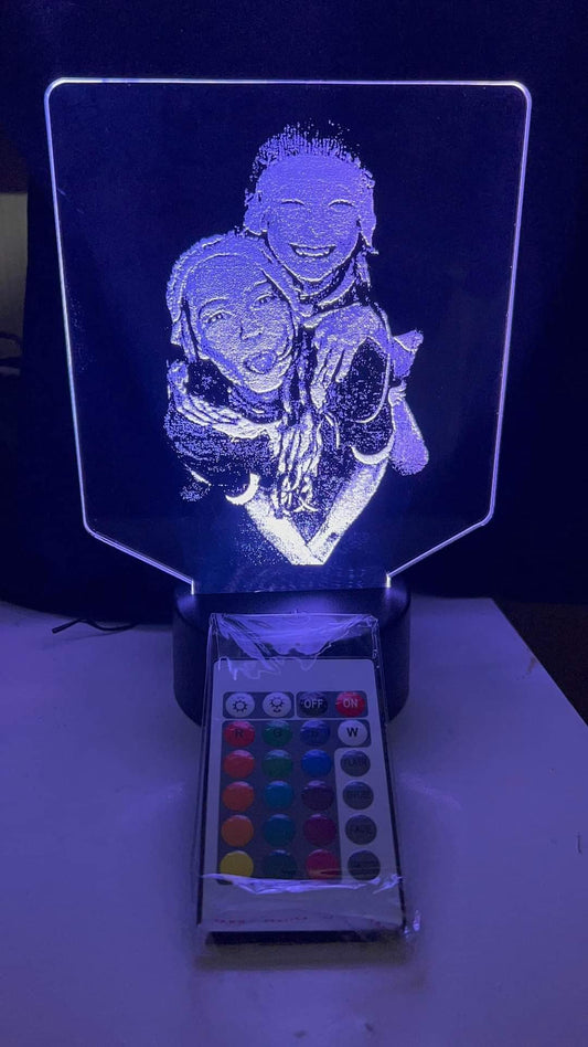 Engraved photo plaque LED stands
