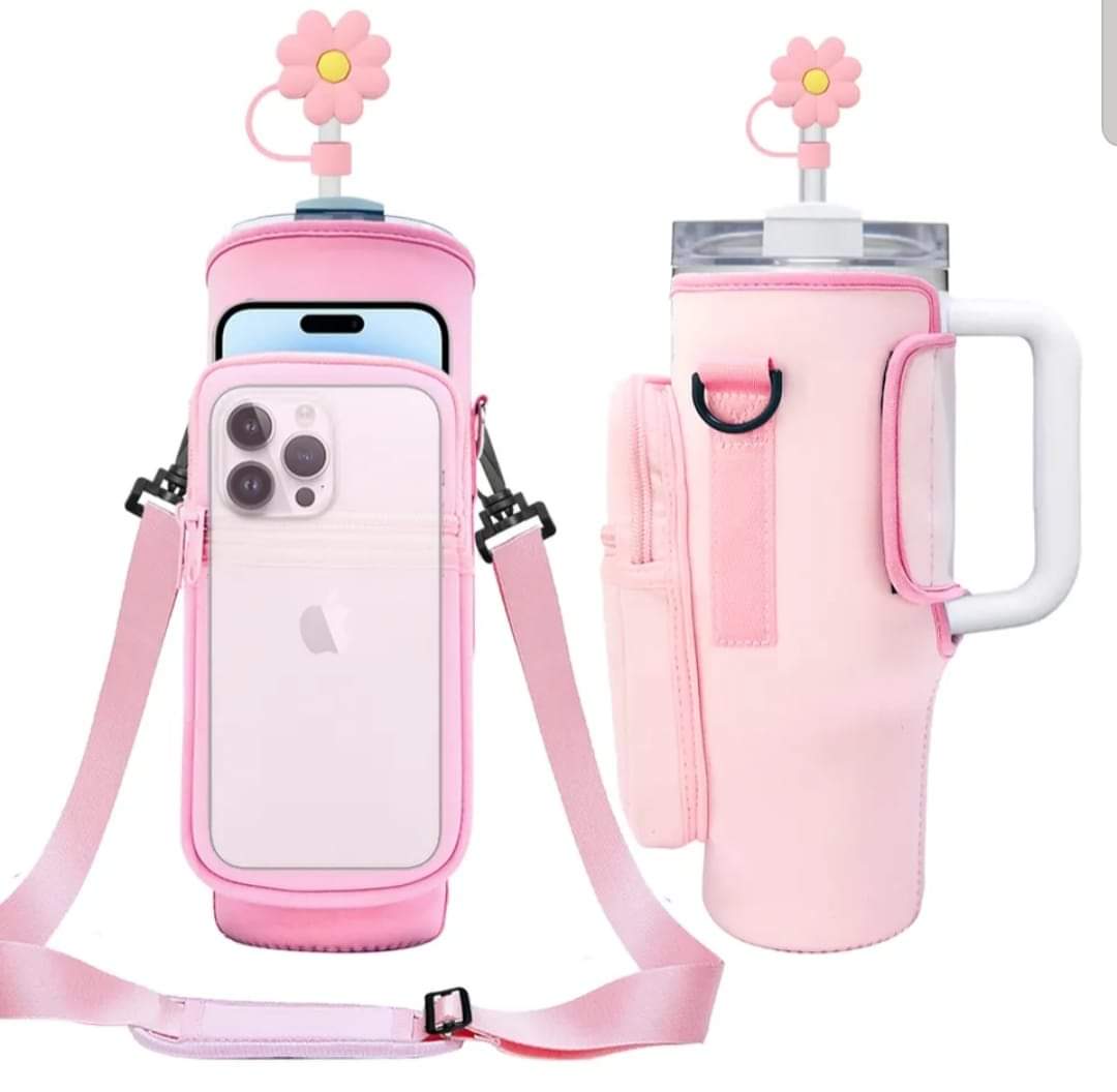 40 oz tumbler bags, with phone case holder and chest strap