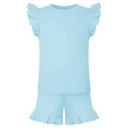 Girls summer Anglaise frill shorts and tee sets