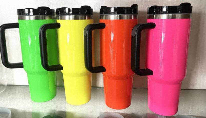 Personalised Neon 40oz tumbler stanley dupe