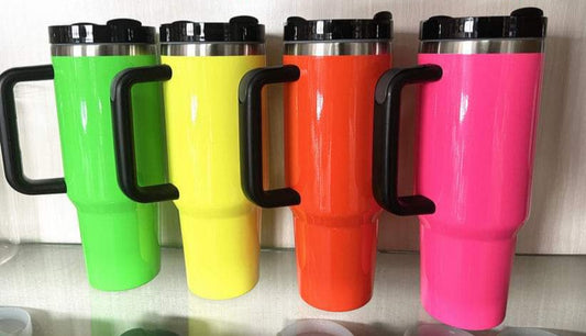 Personalised Neon 40oz tumbler stanley dupe