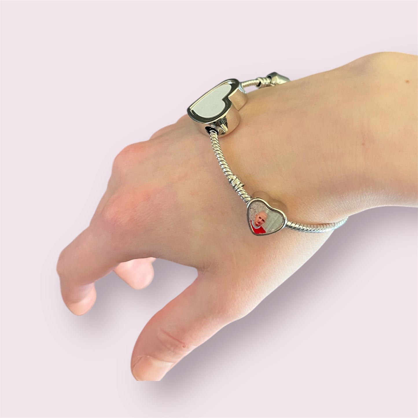 Photo printed charm bracelet and charms.
