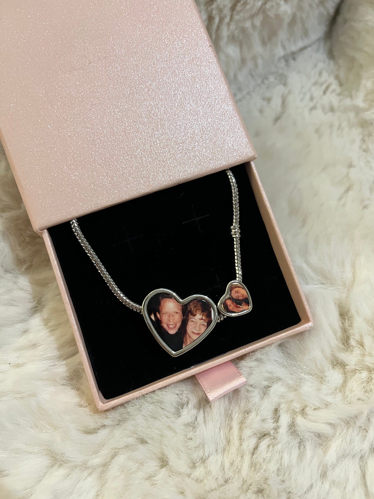 Photo printed charm bracelet and charms.