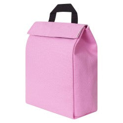 Pink and white childrens backpack and lunchbag