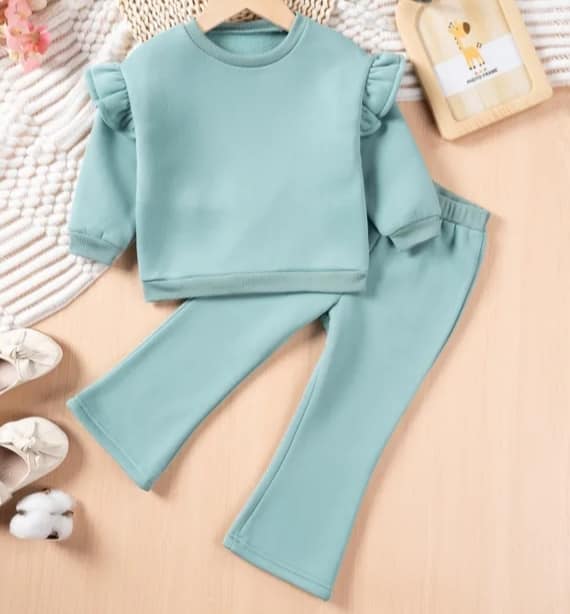 girls frill sleeved lounge wear