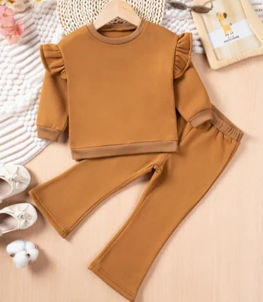 girls frill sleeved lounge wear