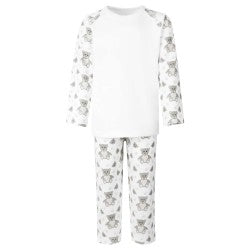 Grey teddy bear printed pyjamas- customise with any print